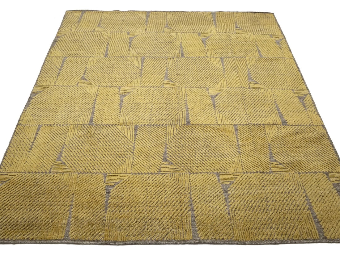 Handmade Modern Geometric High-Low Relief Oriental Rug 8'1 x 10'0 ft (1 of 12)