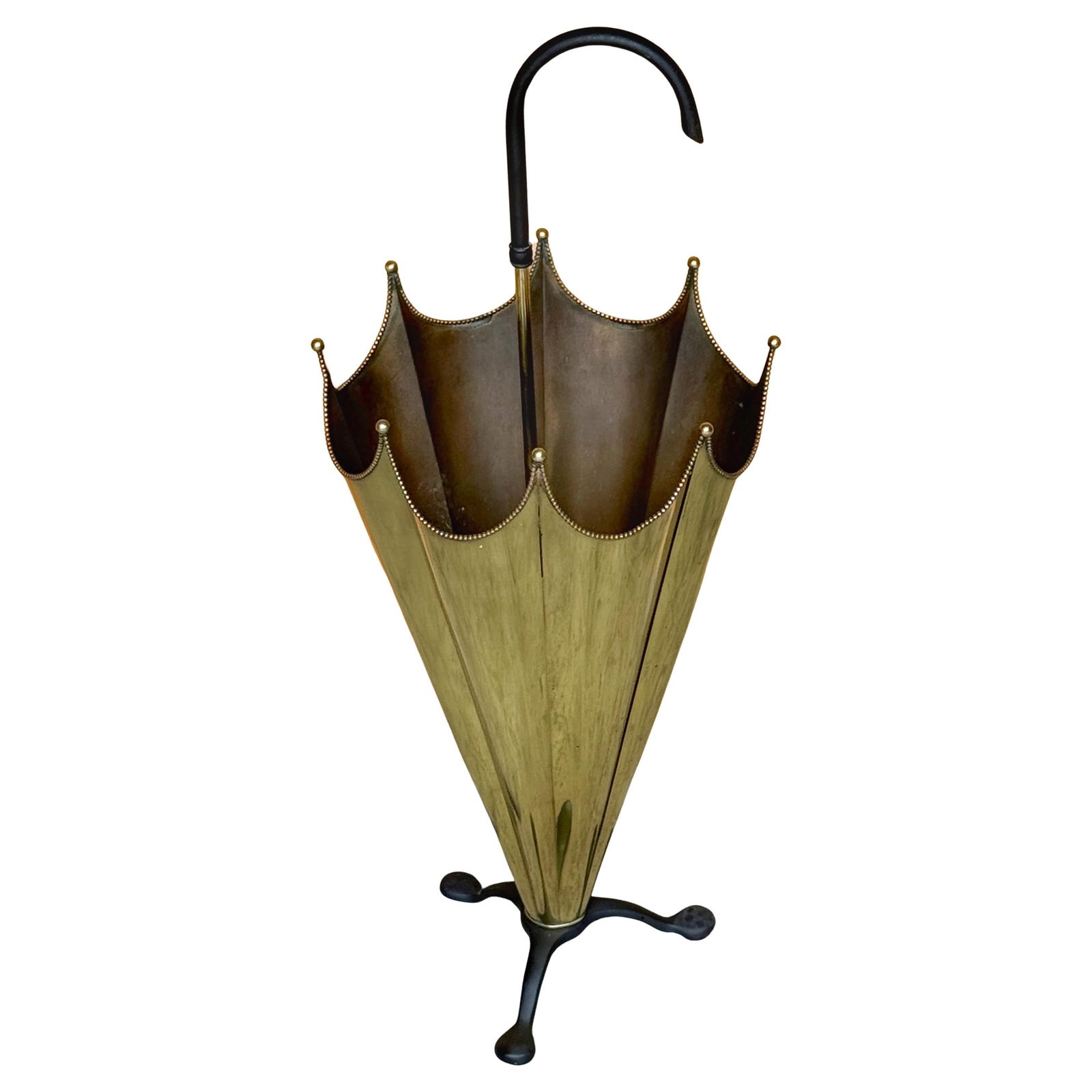 High Victorian English Brass Iron Umbrella Stand Circa 1900 (1 of 8)