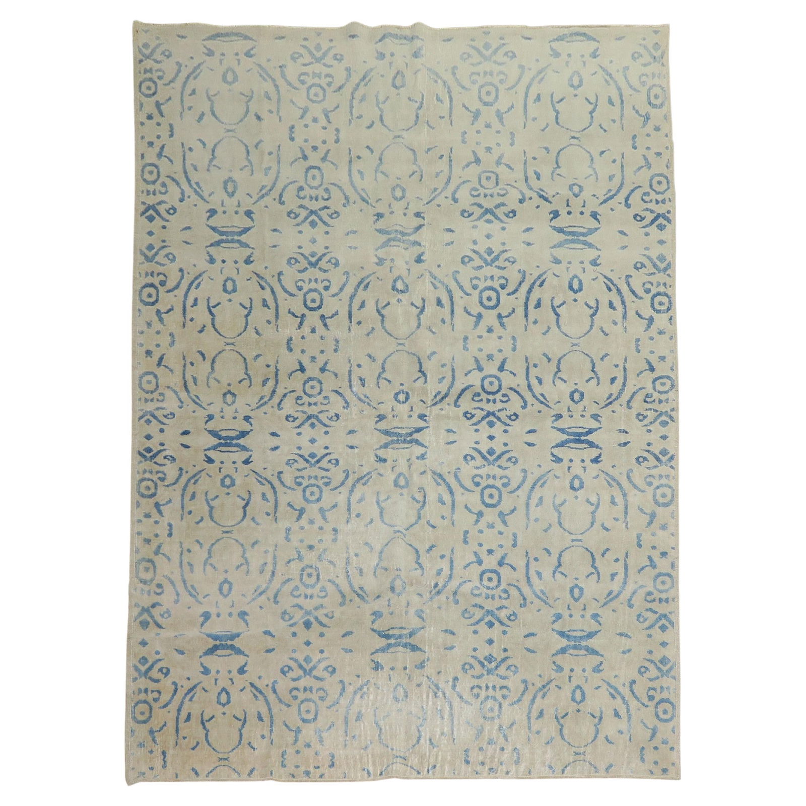 Zabihi Collection Hand-Knotted Turkish Deco Carpet 7'4" x 10'2" Wool Mid-Century Modern (1 of 10)