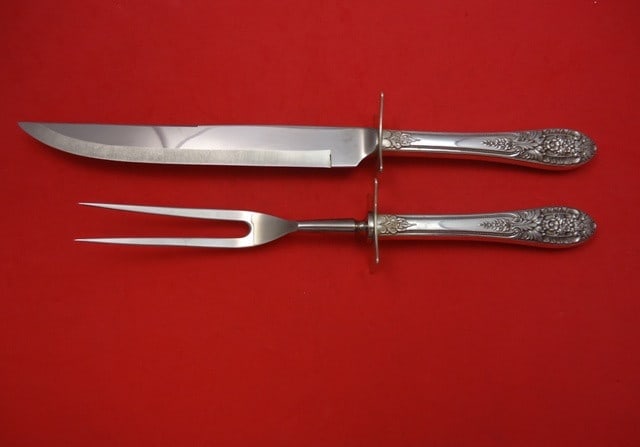 International Sterling Silver Crown Princess 2pc Carving Set 14 inches (1 of 1)