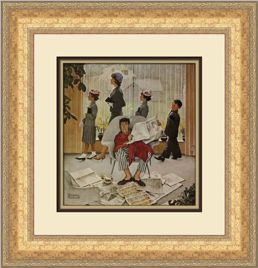 Norman Rockwell Easter Morning Custom Framed Art Print 18x18 (1 of 2)