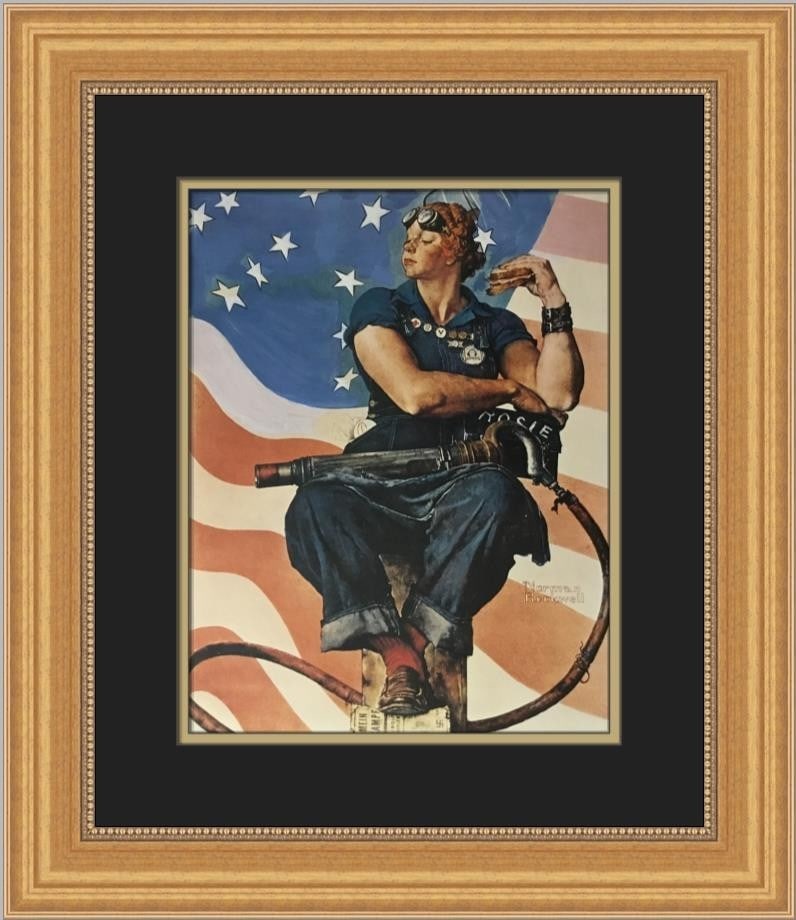 Norman Rockwell Rosie The Riveter Framed Print 1975 Americana Art (1 of 2)