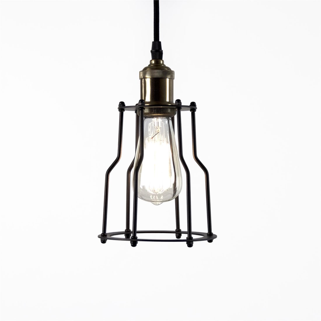 Zentique Aldric Victorian Hanging Light Ebony Glass Metal (1 of 4)