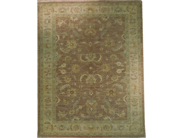 Handcrafted Neutral Brown Floral Chobi Peshawar Rug 5'11 x 8'10 (1 of 6)