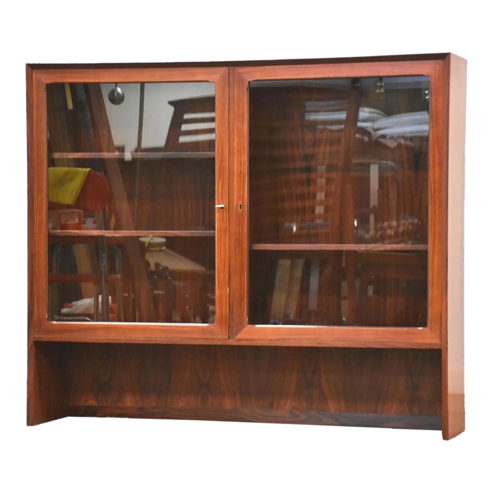 1960s Danish Modern Rosewood Bookcase with Glass Doors (1 of 9)