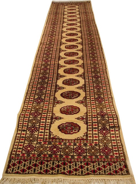2.6 x 11.8 Maroon Bokhara Runner Rug Handwoven Premium Wool (1 of 4)