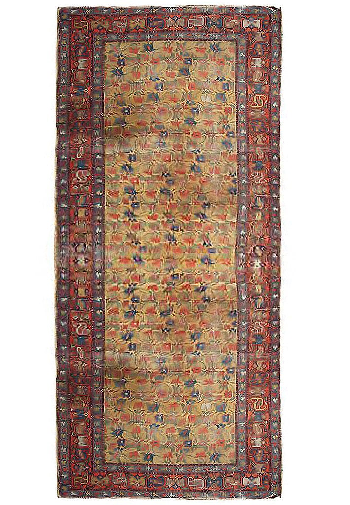 3.5 x 9.8 Gold Antique Persian Runner Rug Handcrafted in Iran (1 of 6)