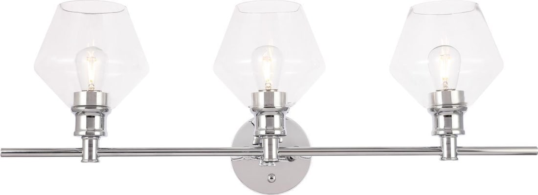 Elegant Lighting Gene Chrome Clear Wall Lamp 3 Bulb E26 (1 of 1)