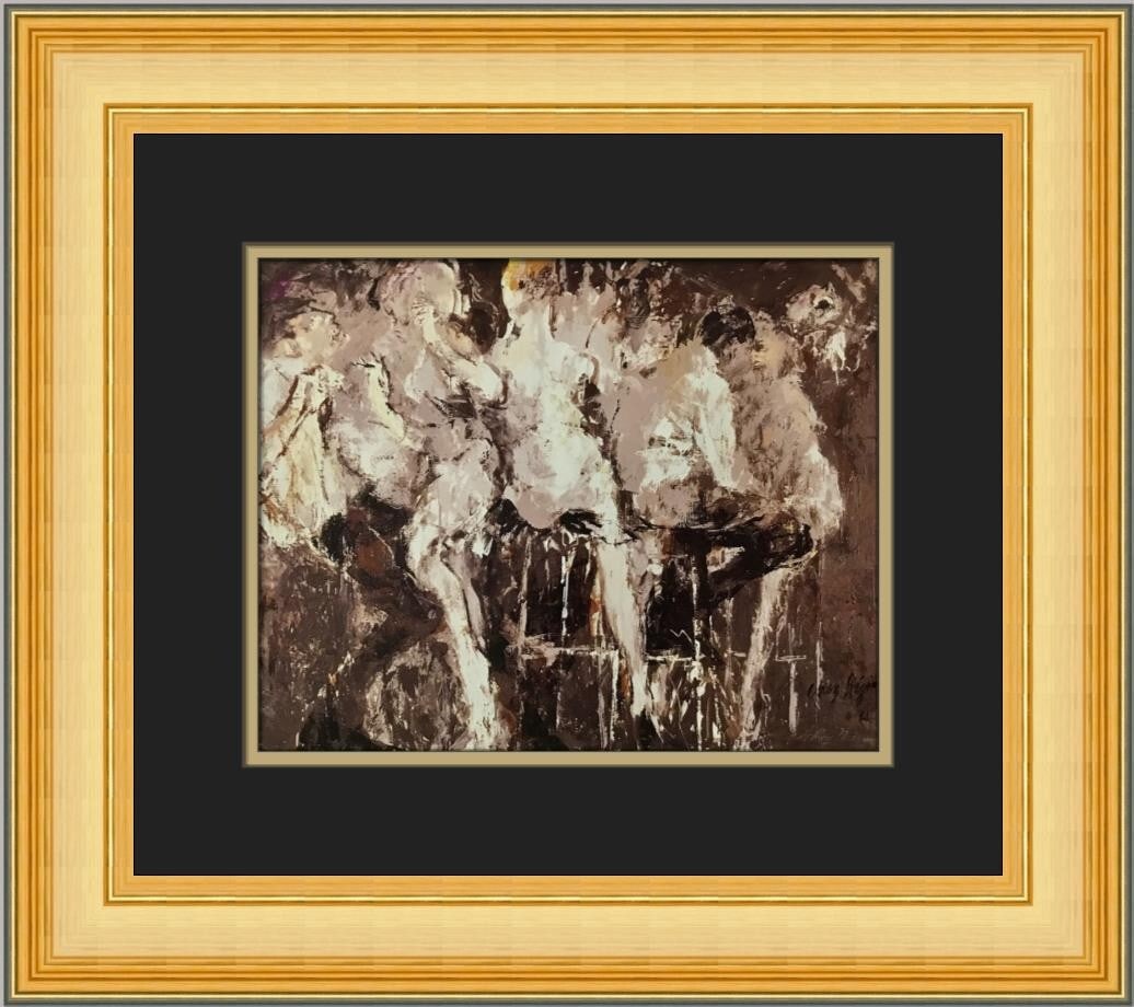 LeRoy Neiman Brigitte Bardot Custom Framed Print 1994 Expressionism: LeRoy Neiman Brigitte Bardot Custom Framed Print 1994 Expressionism This striking custom framed print features the iconic image of Brigitte Bardot at Chez Regine, created by renowned artist LeRoy