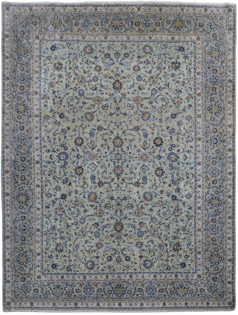 Majestic 10'11 x 14'5 Ivory Persian Signed Kashan Rug (1 of 6)