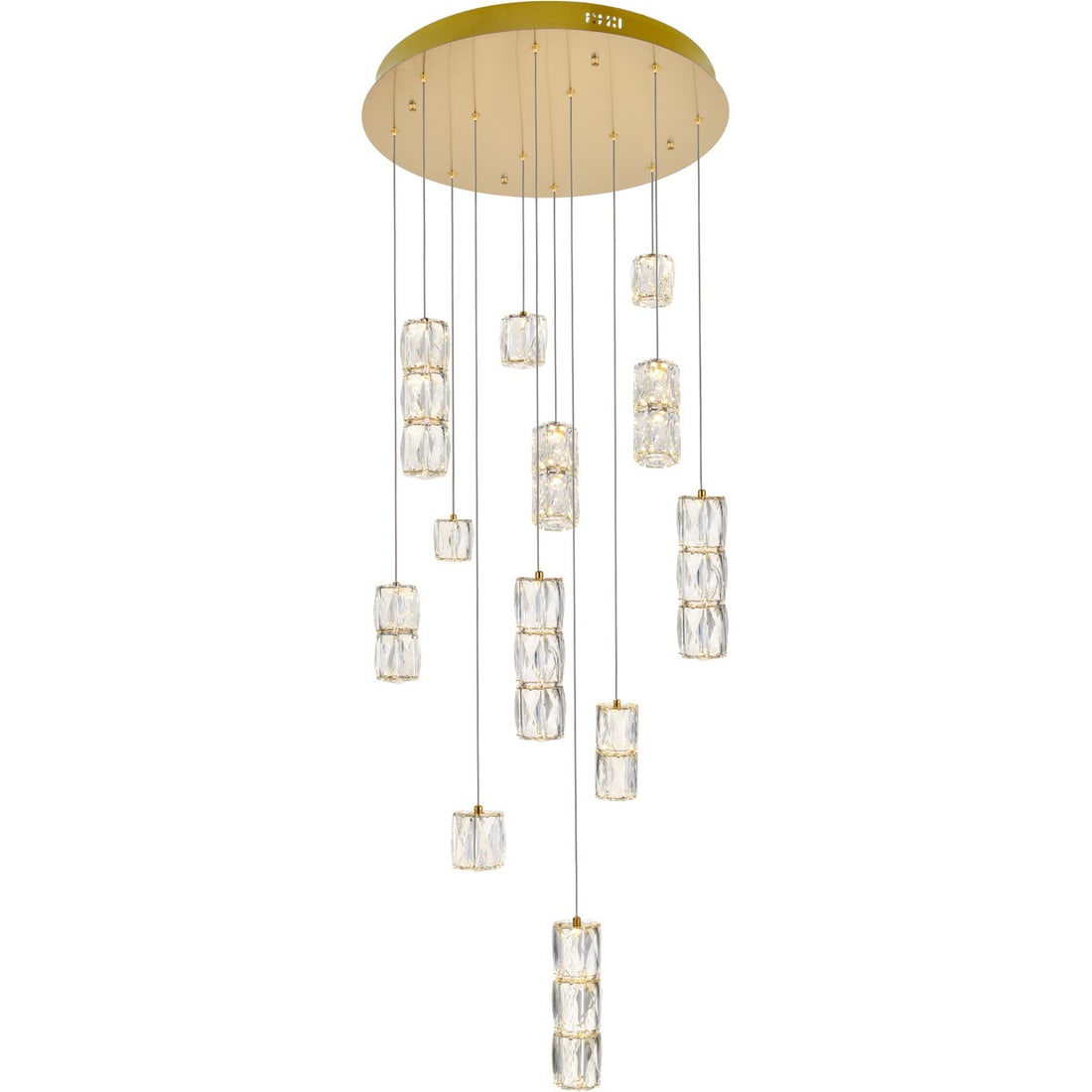 Polaris Gold Modern 12-Light Crystal Pendant Chandelier (1 of 10)