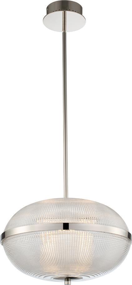 Kalco Portland 16 Inch Polished Nickel LED Pendant Light: Kalco Portland 16 Inch Polished Nickel LED Pendant Light Elevate your interior lighting with the Portland 16" Polished Nickel Pendant. This contemporary-style pendant light features a sleek polished n