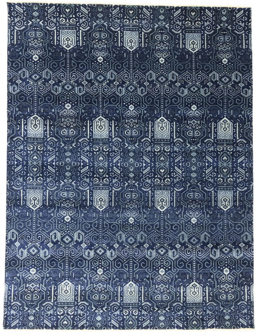 Hand-Knotted Modern Geometric Wool Area Rug 7'8 x 10'3 (1 of 17)