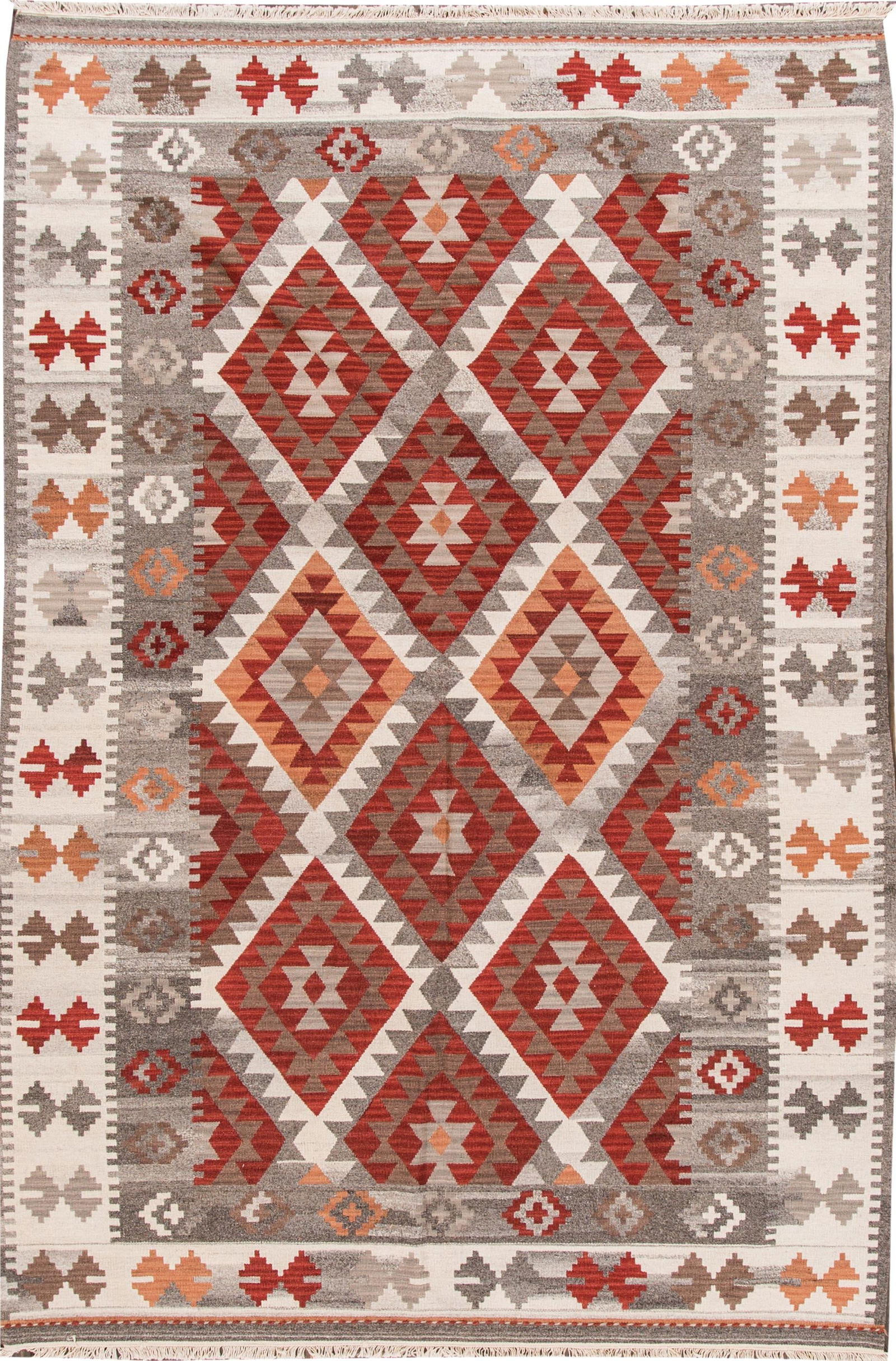Rust Contemporary Handmade Wool Kilim Rug 6'9 x 10'1 (1 of 7)