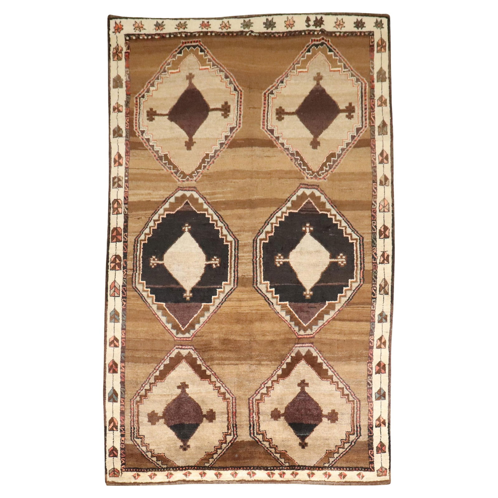 Vintage Turkish Kars Geometric Rug Hand-Knotted Wool 8'1" x 12'7" (1 of 9)