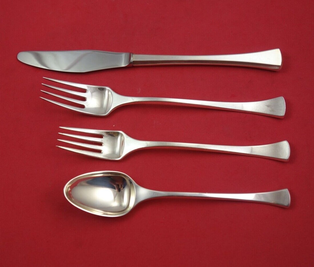 Hans Hansen Kristine Sterling Silver 4-Piece Dinner Set: Hans Hansen Kristine Sterling Silver 4-Piece Dinner Set Enhance your dining experience with this exquisite 4-piece dinner setting from the Kristine pattern by Hans Hansen. Crafted from high-quality st