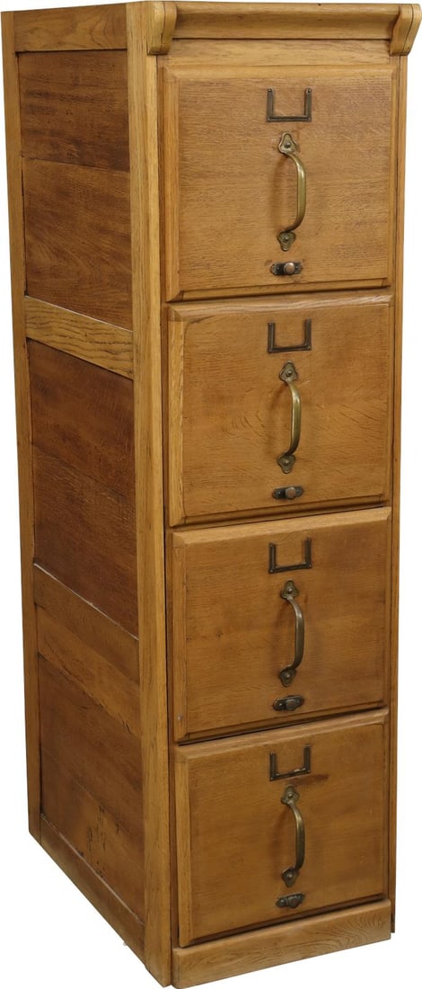 Vintage 1920 French Oak File Cabinet Craftsman Style (1 of 11)