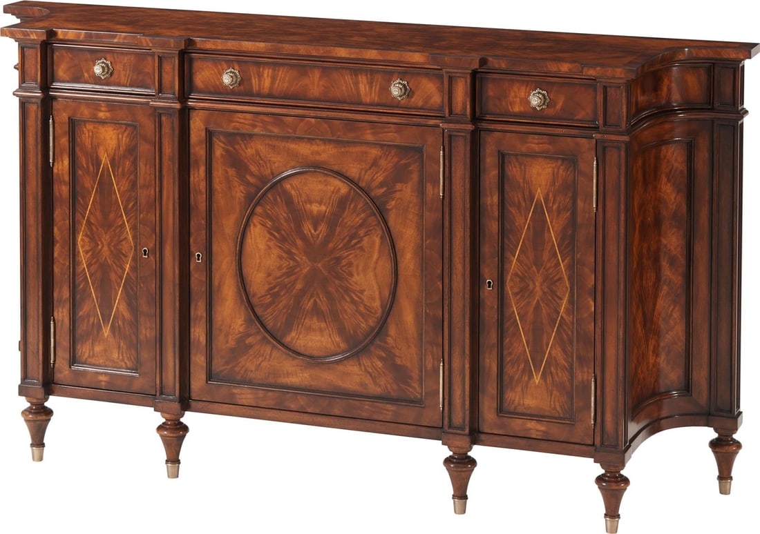 Theodore Alexander Mahogany Concave Sideboard Buffet (1 of 4)