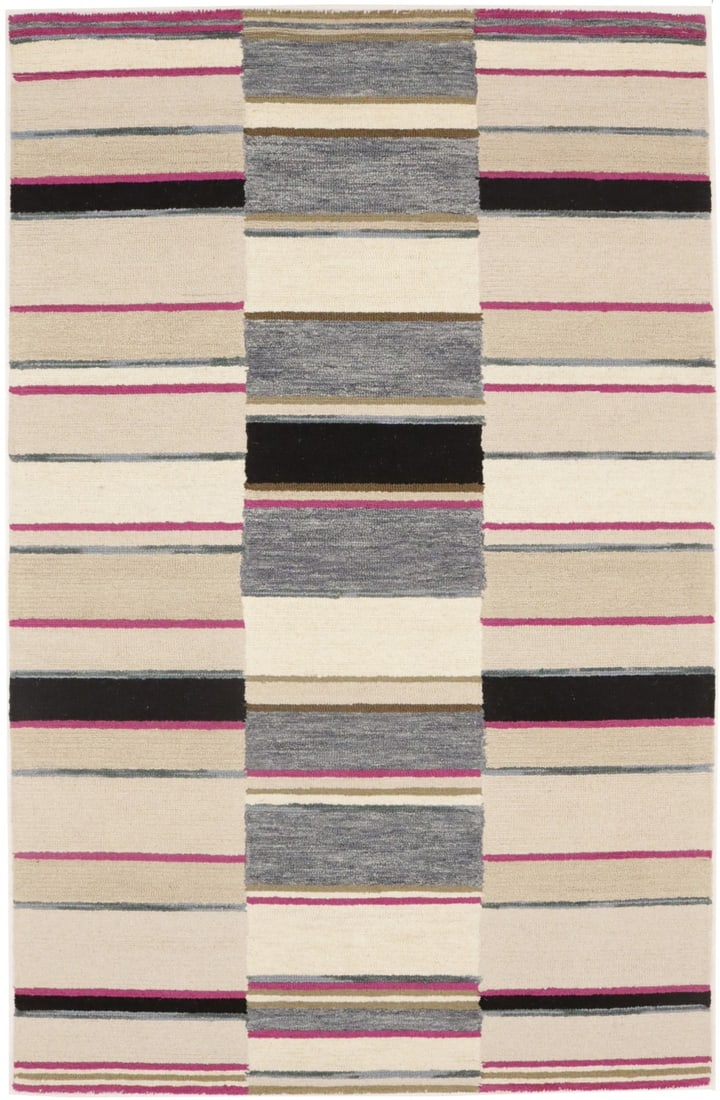 Hand-Tufted Wool Multicolored Striped Area Rug 5x8 ft for Kids (1 of 13)