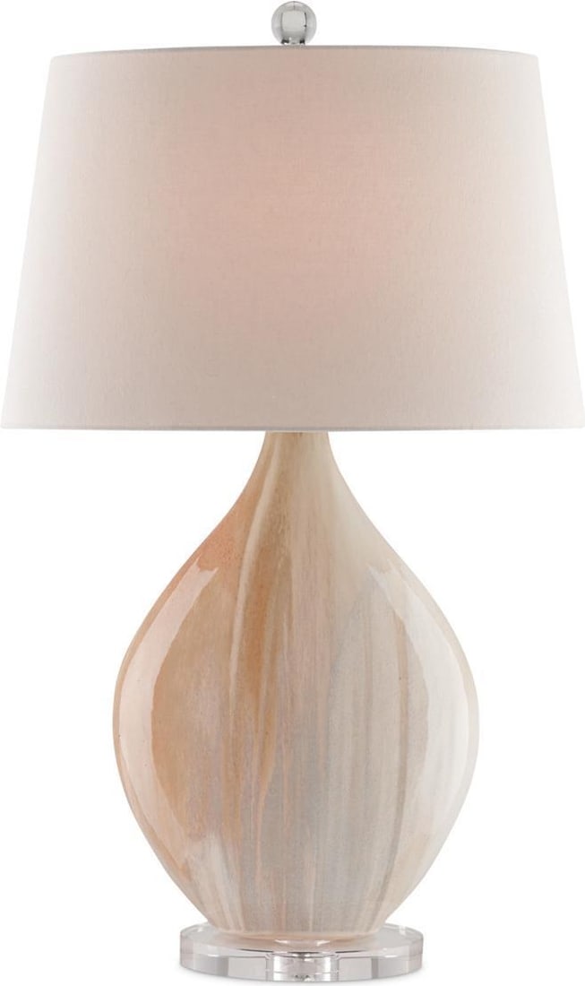 Currey Blush Opal Transitional Table Lamp with Linen Shade (1 of 3)
