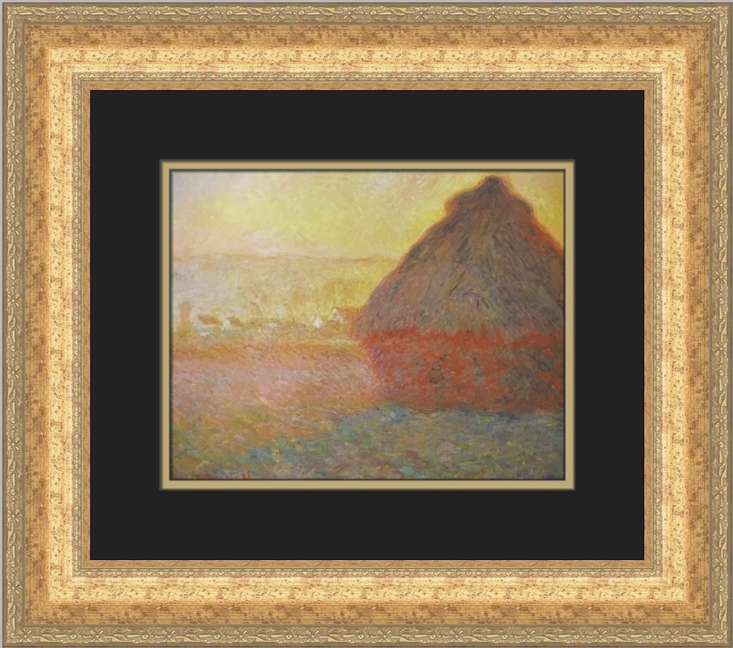 Claude Monet Haystack at Sunset Custom Framed Print 17 x 19 (1 of 2)