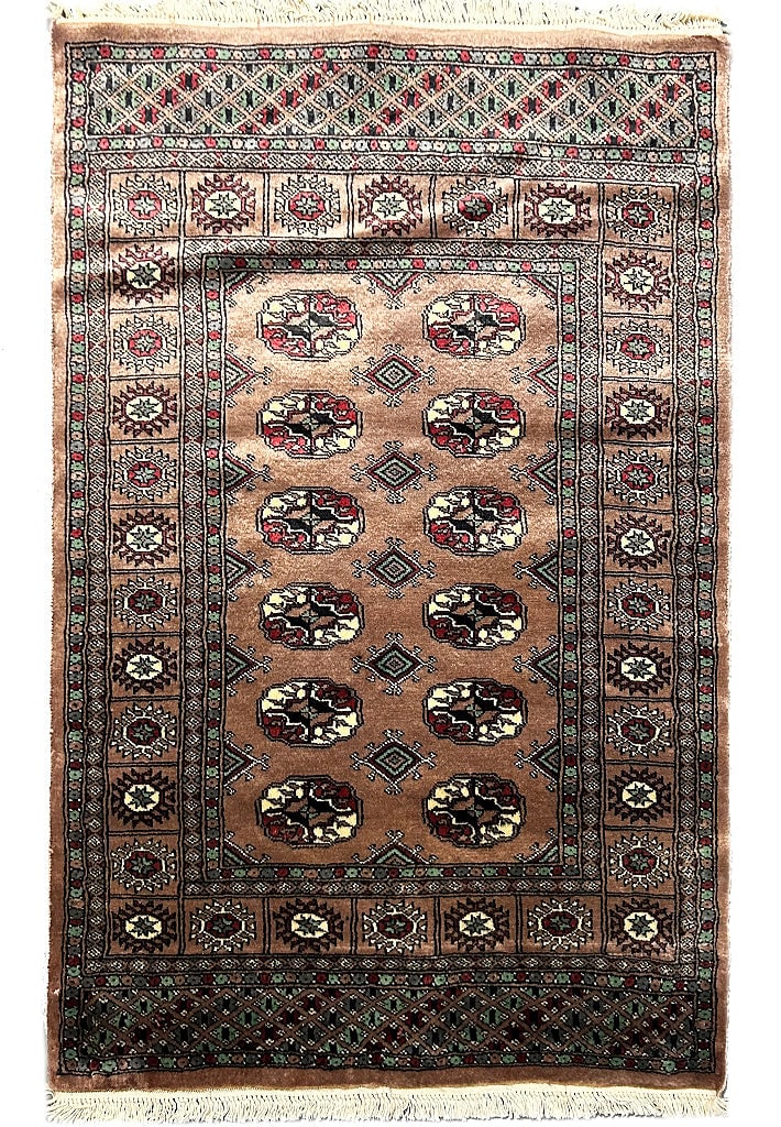 3 x 4.5 Handmade Bokara Rug in Rich Brown (1 of 8)