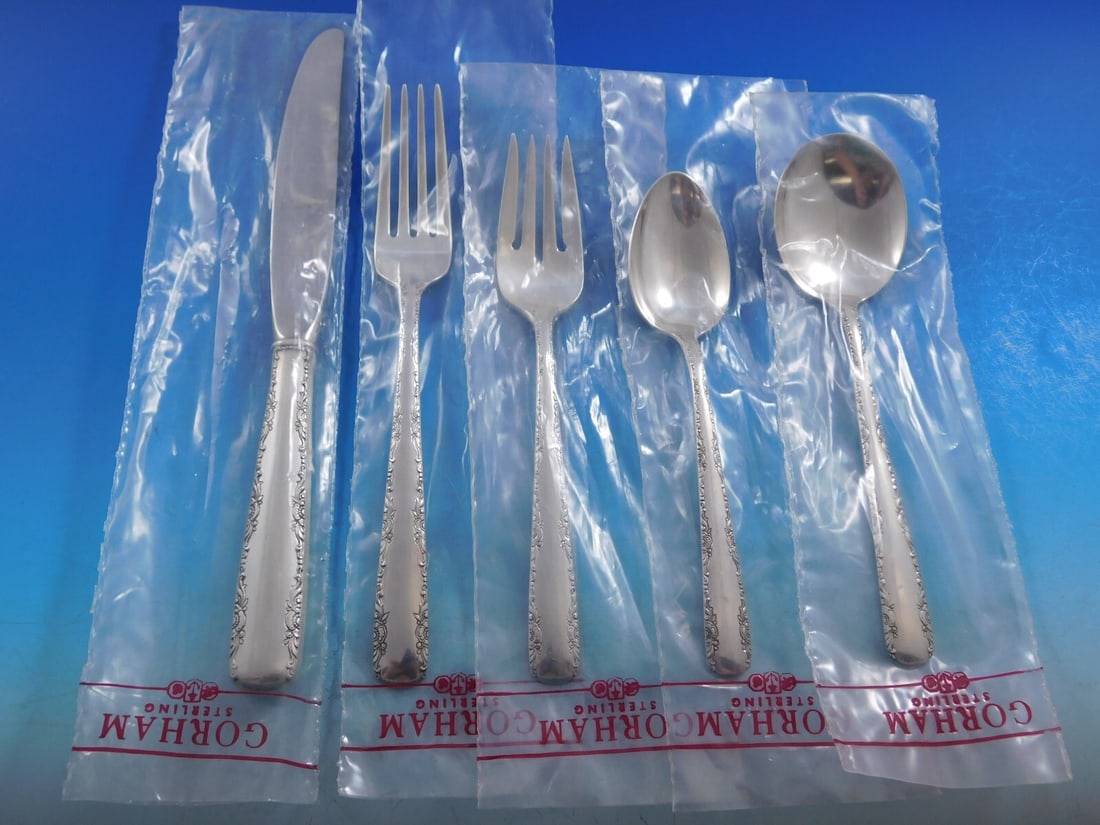 Gorham Camellia Sterling Silver Flatware Set for 12 63 Pieces with Storage Chest (1 of 8)