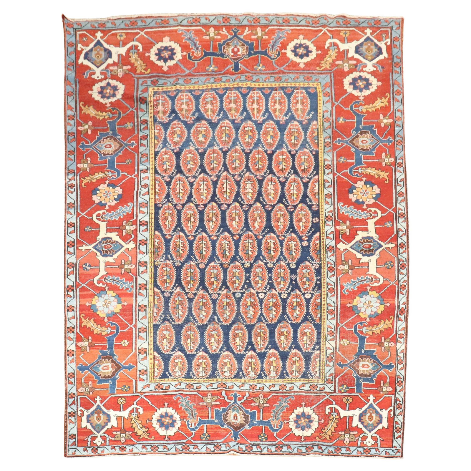 Late 19th Century Persian Serapi Hand-Woven Wool Rug 94 x 118 in (1 of 9)