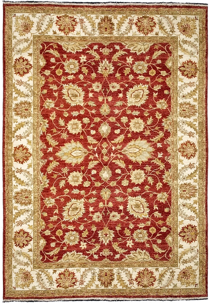 5.6' x 7.8' Rust Color Chobi Rug Handmade Wool (1 of 7)