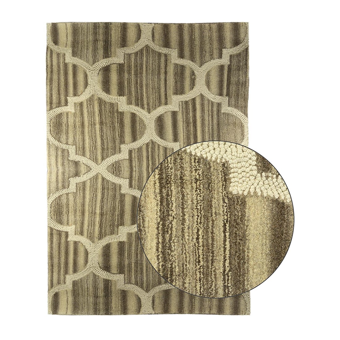 Elegant 6x9 Hand-Tufted Wool Bengali Rug in Natural Beige (1 of 1)