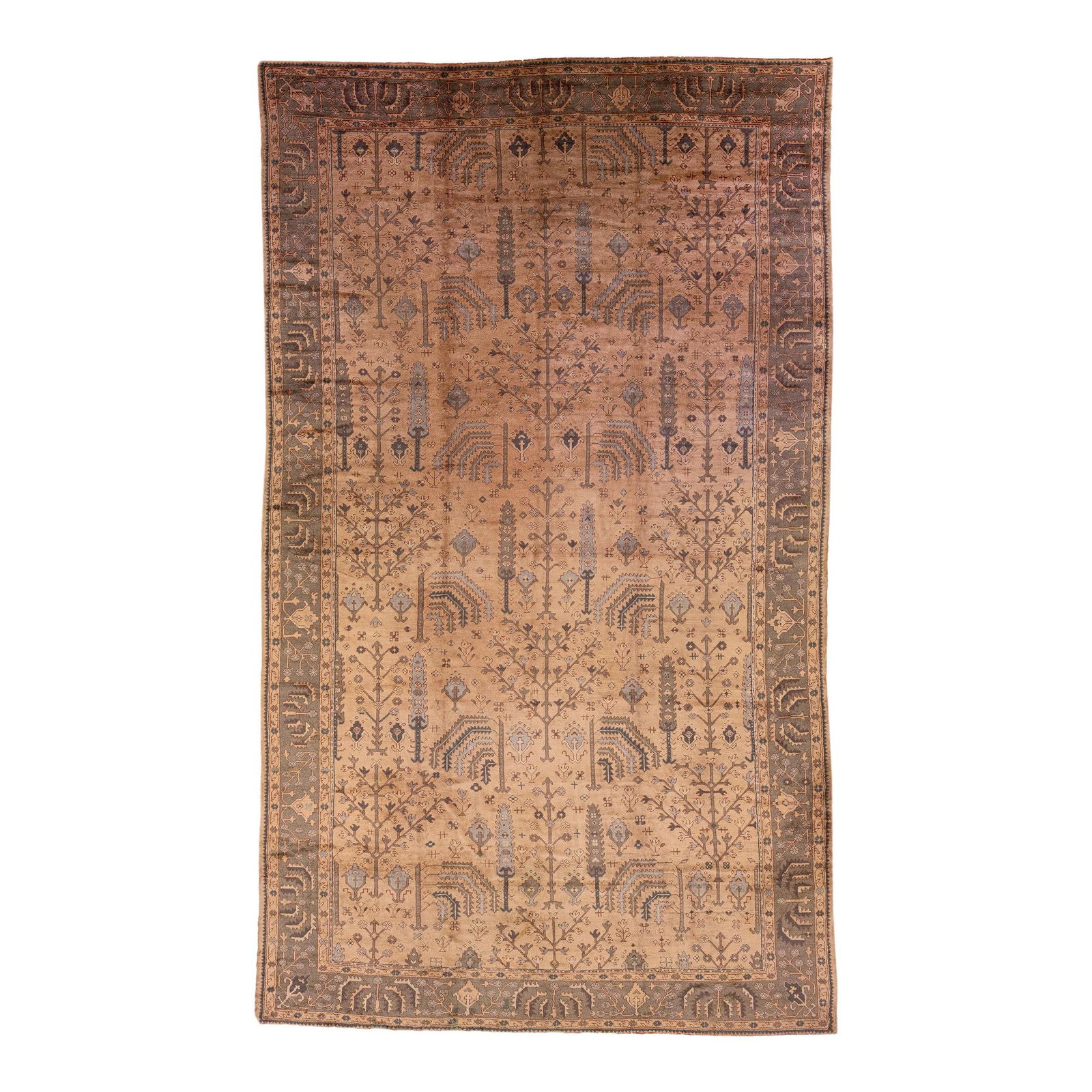 Antique Turkish Oushak Oversized Wool Rug Floral Design 10'8 x 18' (1 of 7)