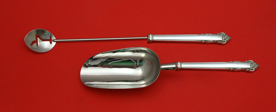 Lunt English Shell Sterling Silver Bar Set 2pc Custom Made (1 of 1)