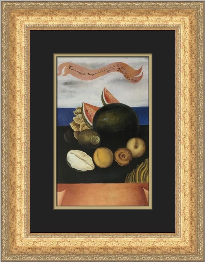Frida Kahlo Still Life How I Love You Custom Framed Art Print 19x17: Frida Kahlo Still Life How I Love You Custom Framed Art Print 19x17 Experience the captivating artistry of Frida Kahlo with this custom framed print titled "Still Life How I Love You." This medium-siz