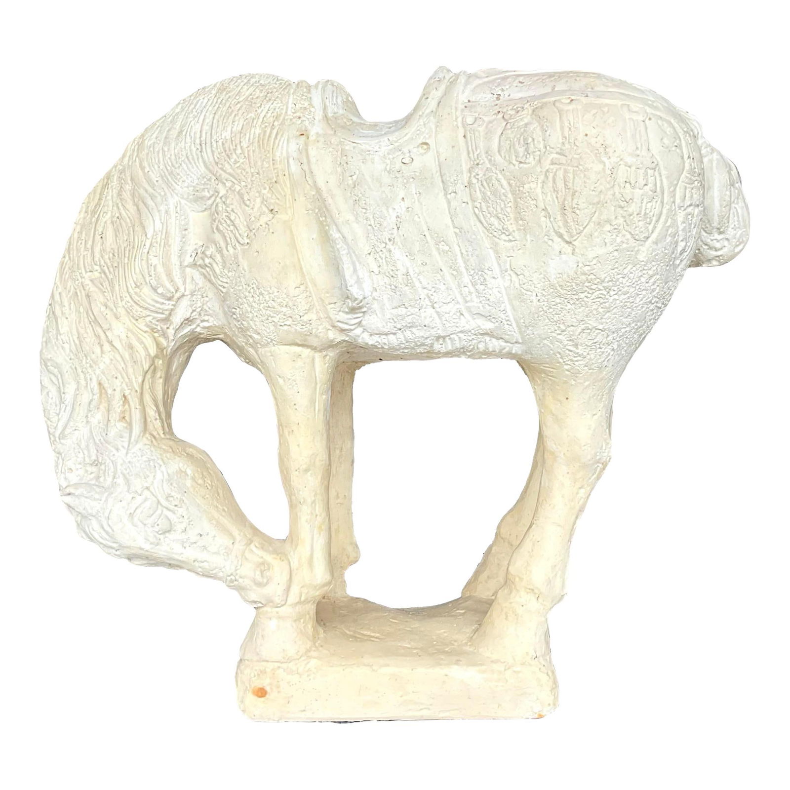 Vintage Boho Ceramic Tang Dynasty Horse Antique White Decor (1 of 6)