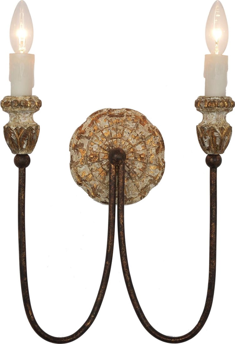 Terracotta Laconia 2-Light Sconce in Aged Wood Finish (1 of 1)