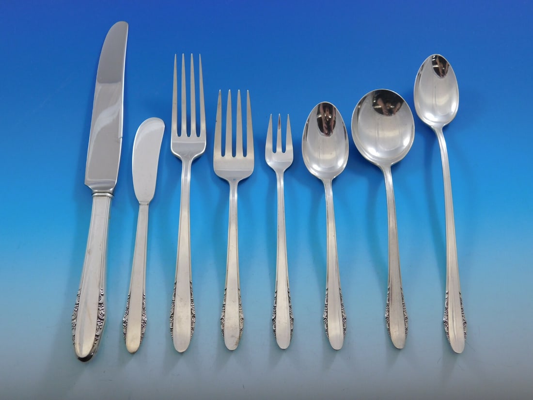 Lunt Festival Sterling Silver Flatware Set 57 Pieces for 6 with Storage Chest (1 of 10)
