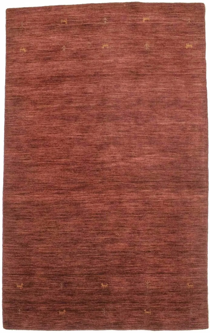 Hand-Loomed Wool Modern Oriental Rug Maroon Red 4X6 ft Rectangle (1 of 12)