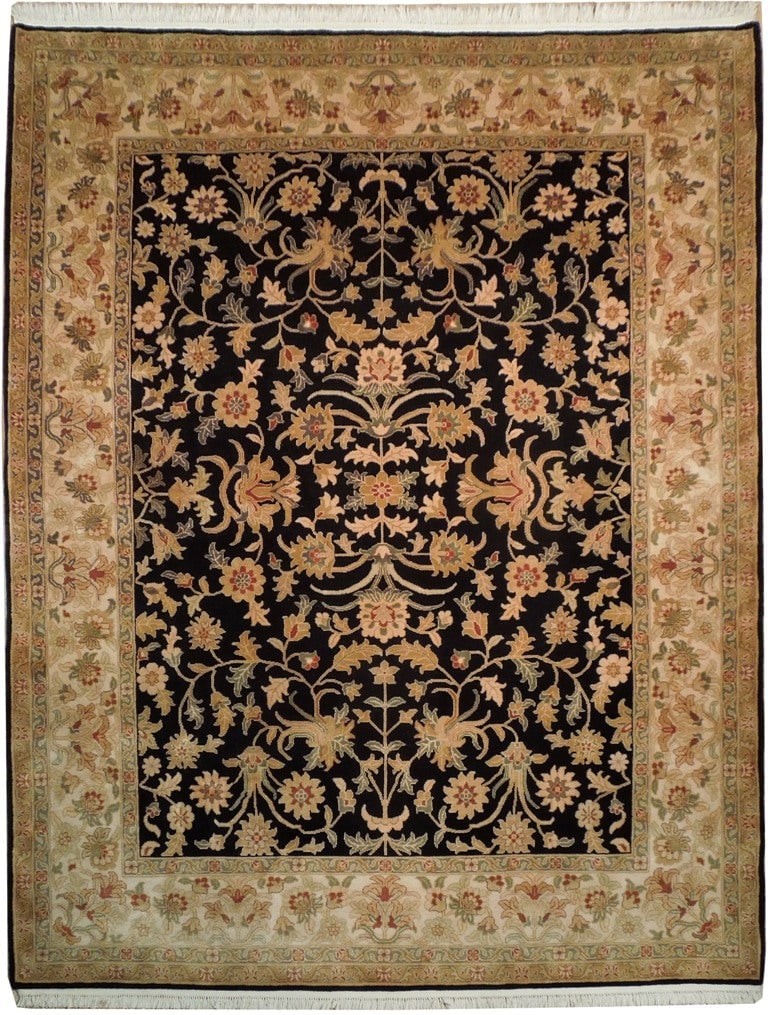 Elegant 8x10.1 Black Chobi Peshawar Handmade Wool Rug (1 of 6)
