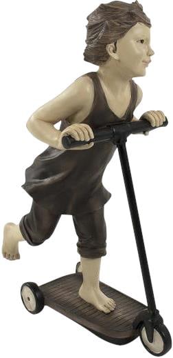 Zentique Boy on Scooter Resin Statuette Ebony Finish 22H 15W 8.5D (1 of 4)