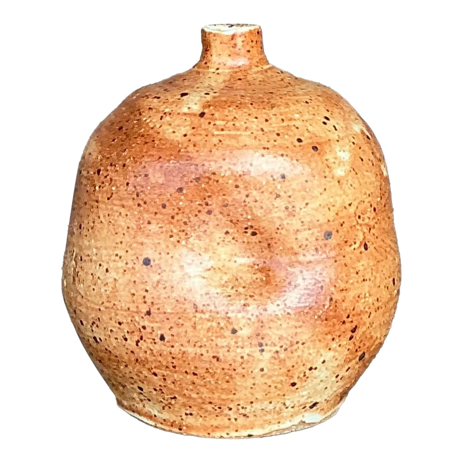 Vintage Boho Handcrafted Studio Pottery Vase in Sienna (1 of 7)