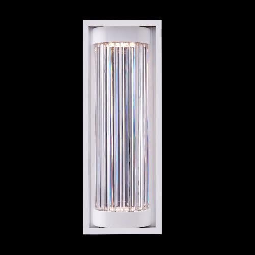 Kalco Cilindro Esterno Modern Outdoor Wall Sconce with Clear Firenze Crystal: Kalco Cilindro Esterno Modern Outdoor Wall Sconce with Clear Firenze Crystal Illuminate your outdoor spaces with this exquisite Modern Outdoor Wall Sconce featuring stunning crystals. Crafted from hig
