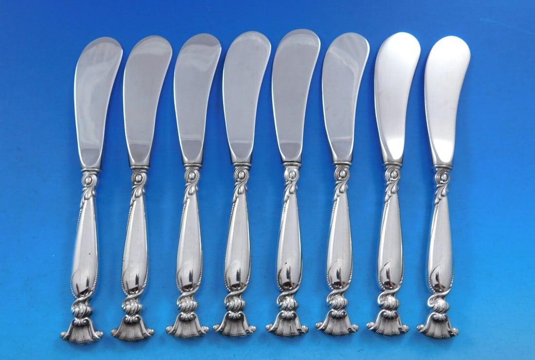 Wallace Romance of the Sea Sterling Silver Butter Spreader Set of 8 (1 of 4)