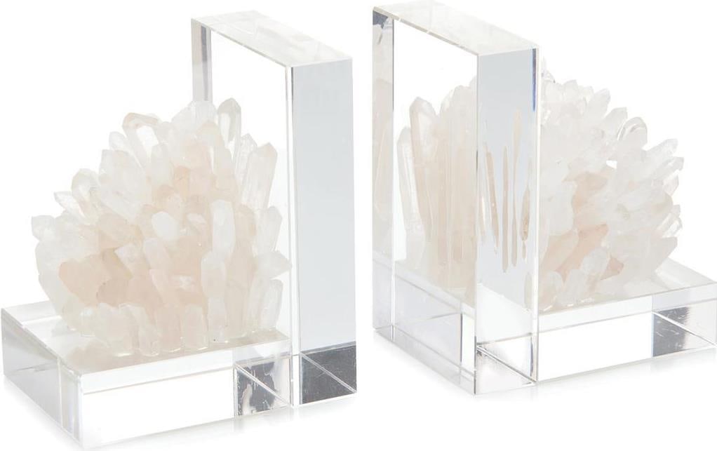 John-Richard Transitional Quartz Crystal Bookends 7.5H for Elegant Decor (1 of 1)