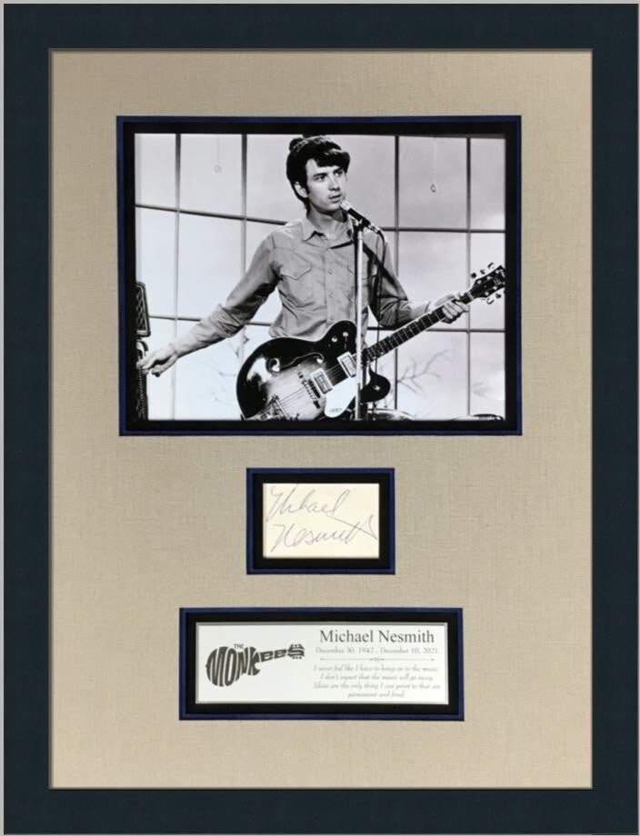 Michael Nesmith Signed Cut Card Photo Custom Framed Beckett COA (1 of 7)