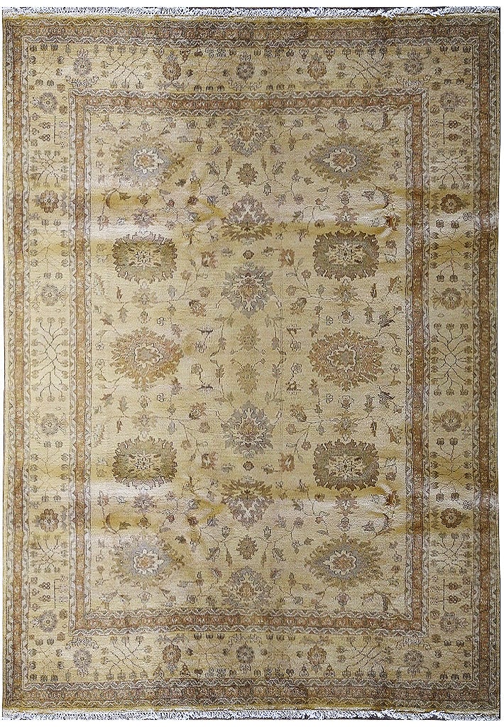 8.1 x 11.5 New Oushak Hand-Knotted Wool Area Rug Neutral Colors (1 of 12)