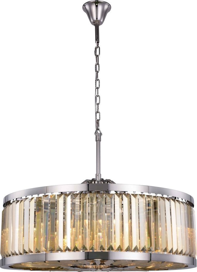 Elegant Lighting Chelsea Pendant Light Gold Teak Crystal 10 Bulbs (1 of 1)