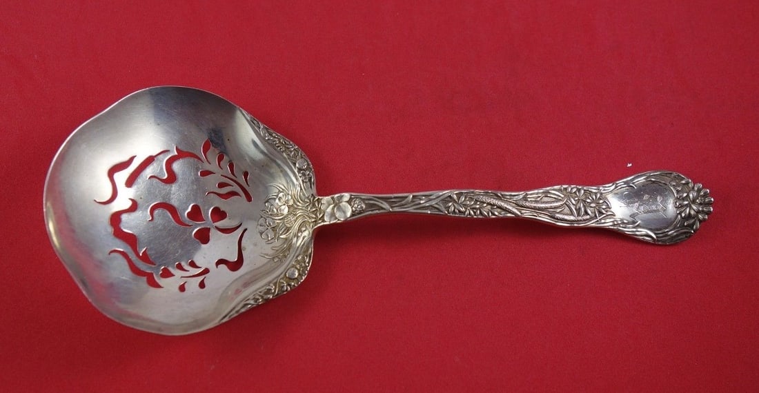 Gorham Meadow Sterling Silver Pea Spoon 8.5 Inch Monogrammed (1 of 2)