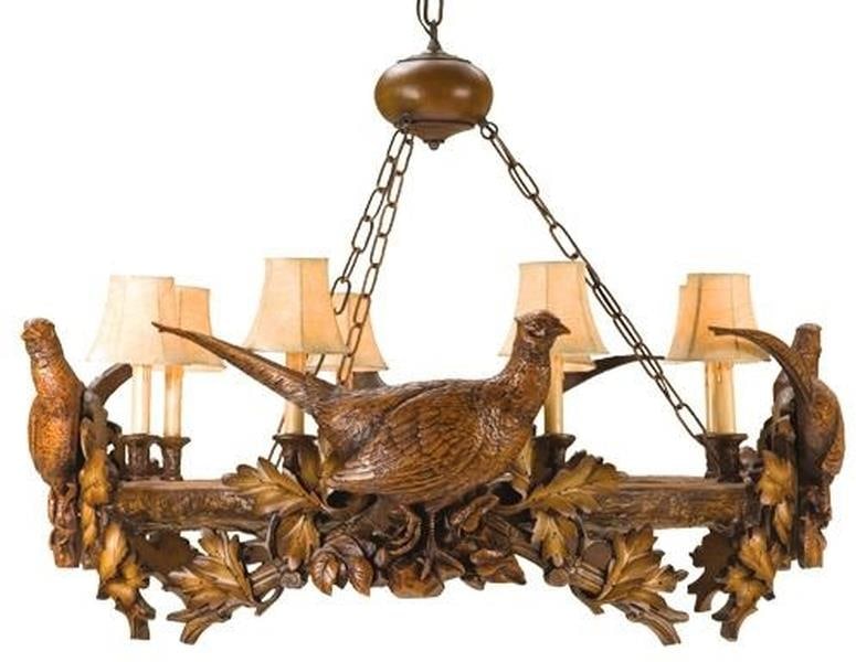 Rustic Lodge Style Bowl Chandelier with Chestnut Finish (1 of 1)
