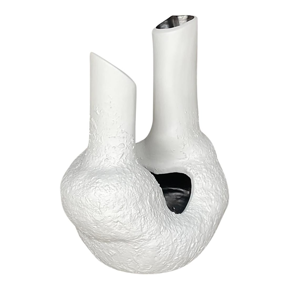 Artistic Vintage Signed Biomorphic Studio Pottery Vase White 19.5" (1 of 7)