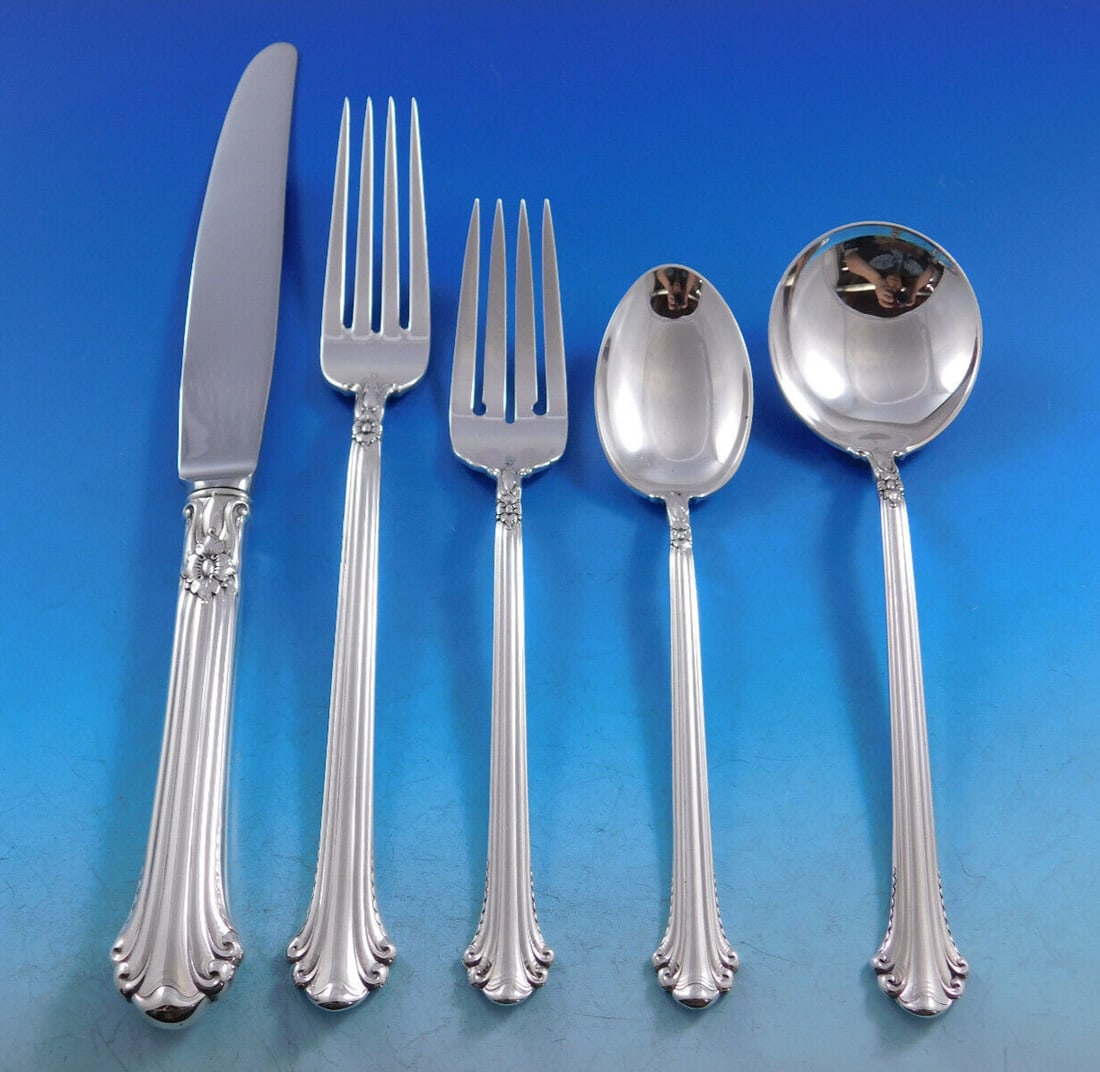 Towle Silver Plumes Sterling Silver Flatware Set for 8 49 pcs (1 of 11)